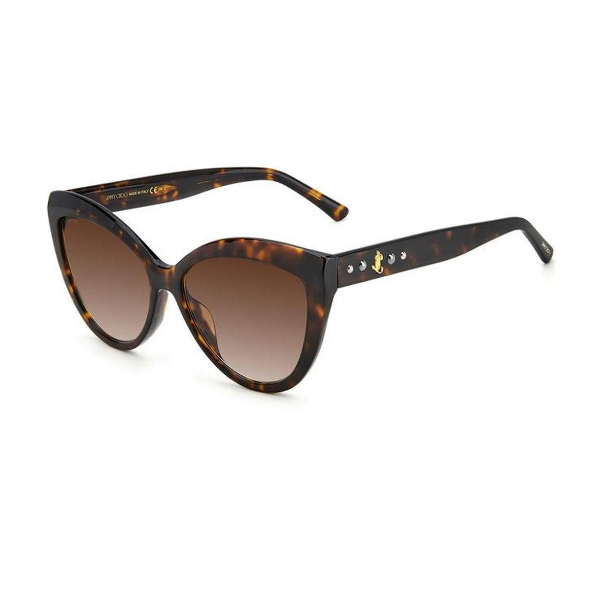 jimmy choo sinnie-g-s marrone celluloid occhiali sole - women
