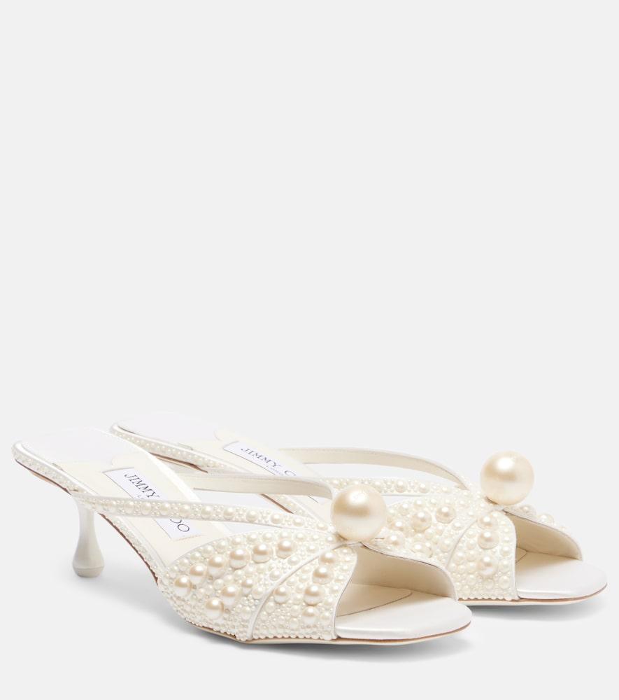 jimmy choo siva 50 embellished satin mules