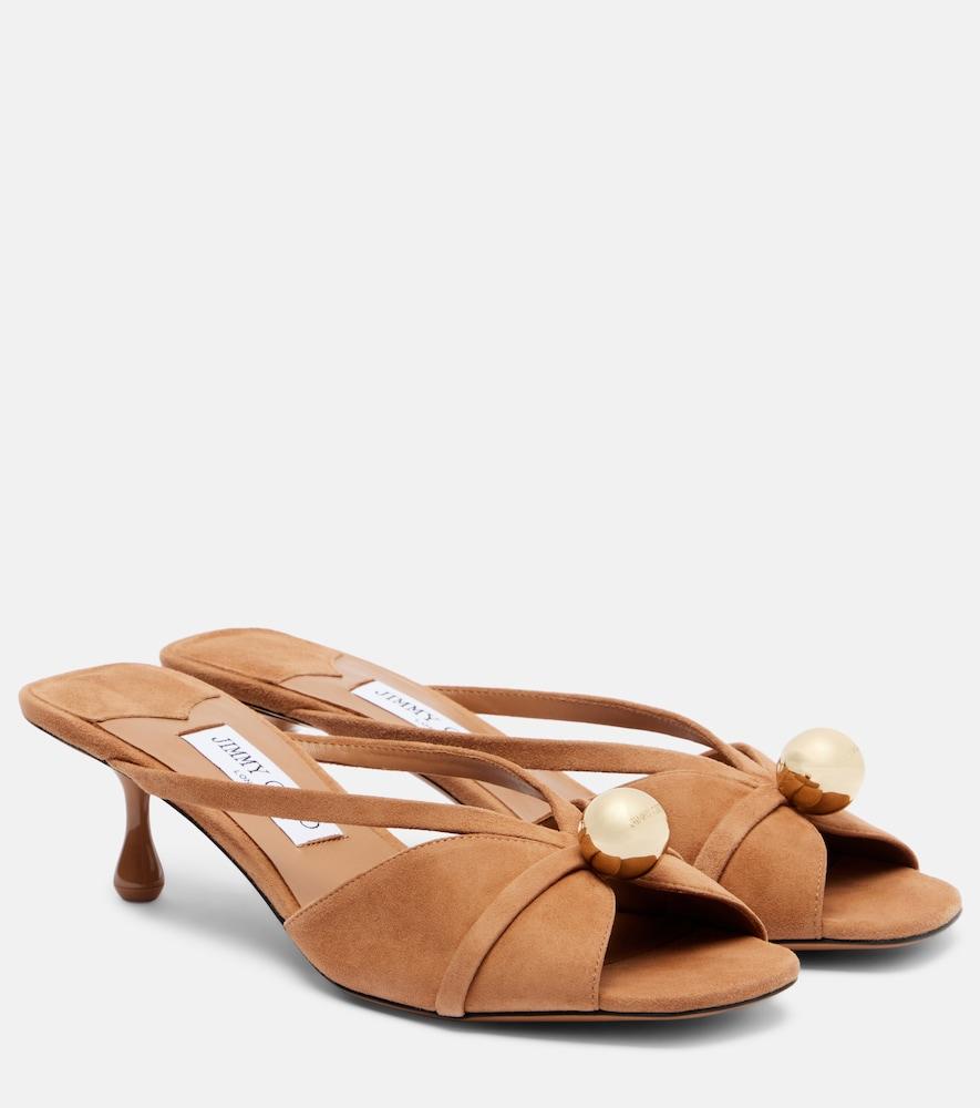 jimmy choo siva 50 embellished suede mules