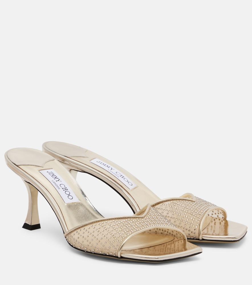 jimmy choo skye 70 embellished mesh mules