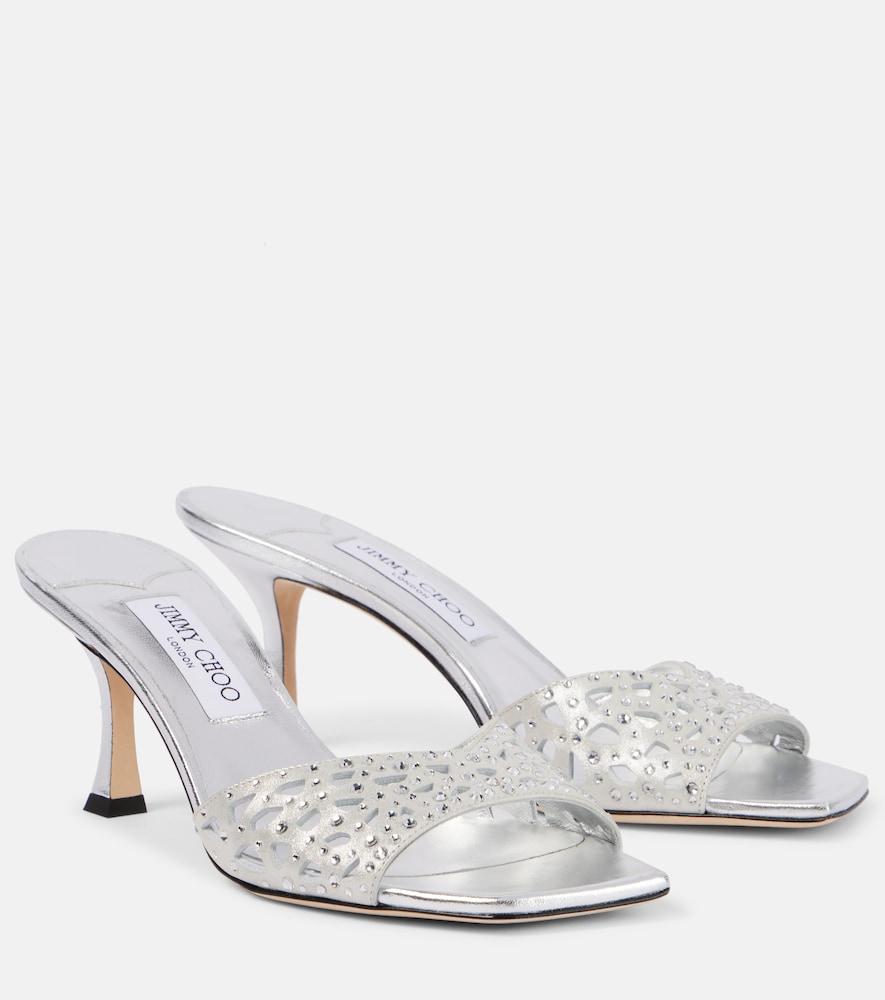 jimmy choo skye 70 embellished satin mules