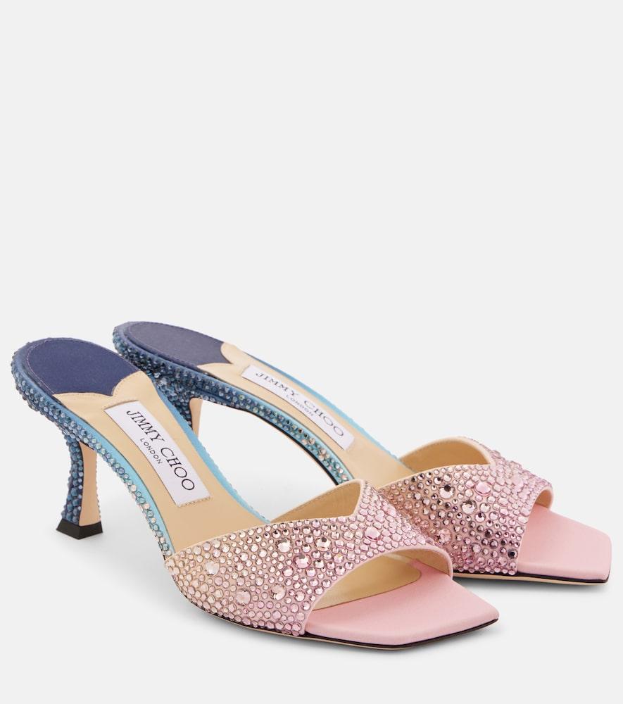 jimmy choo skye 70 embellished satin mules