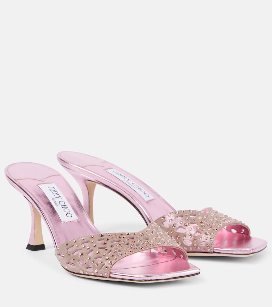 jimmy choo skye 70 embellished suede mules