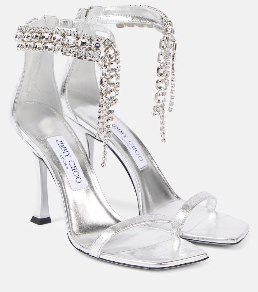 jimmy choo verity 100 embellished leather sandals