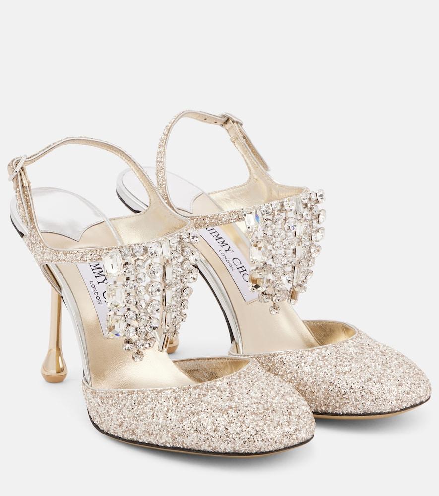 jimmy choo verity 95 glitter pumps