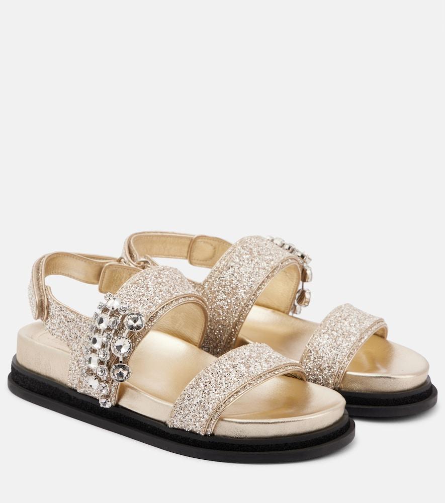 jimmy choo verity embellished glitter sandals