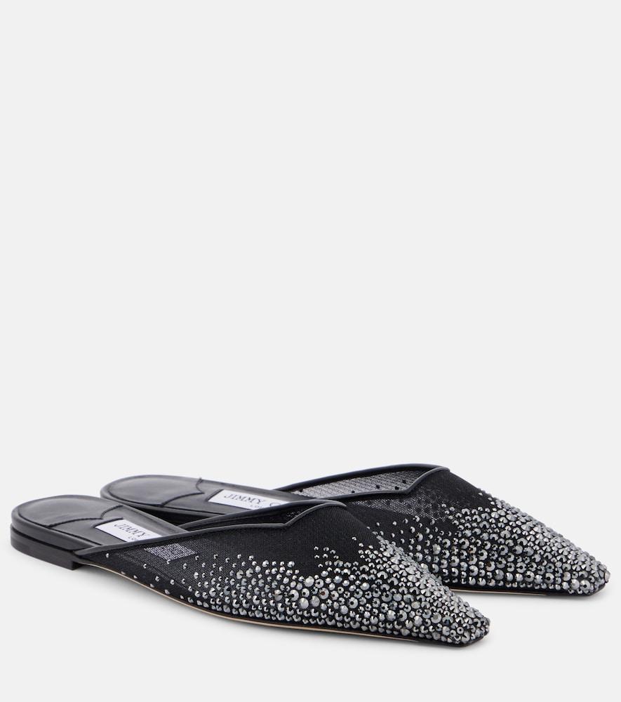 jimmy choo vivi embellished mesh mules