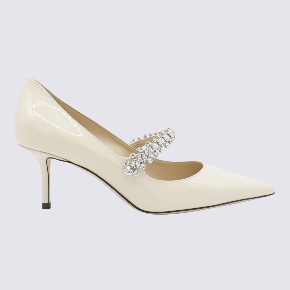 jimmy choo white leather pumps