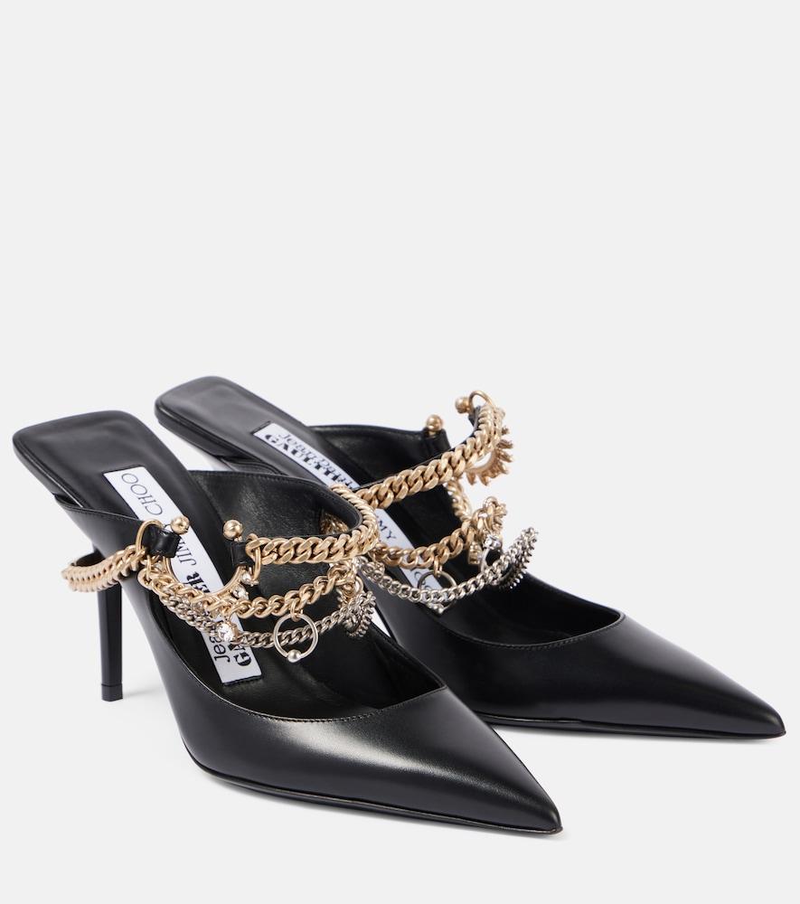 jimmy choo x jean paul gaultier embellished leather slingback pumps
