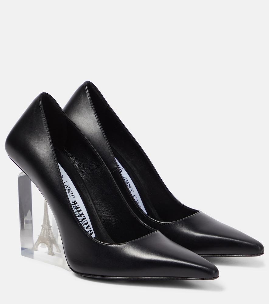 jimmy choo x jean paul gaultier leather wedge pumps