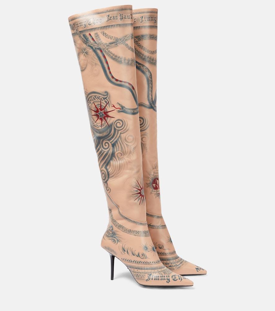 jimmy choo x jean paul gaultier tattoo leather over