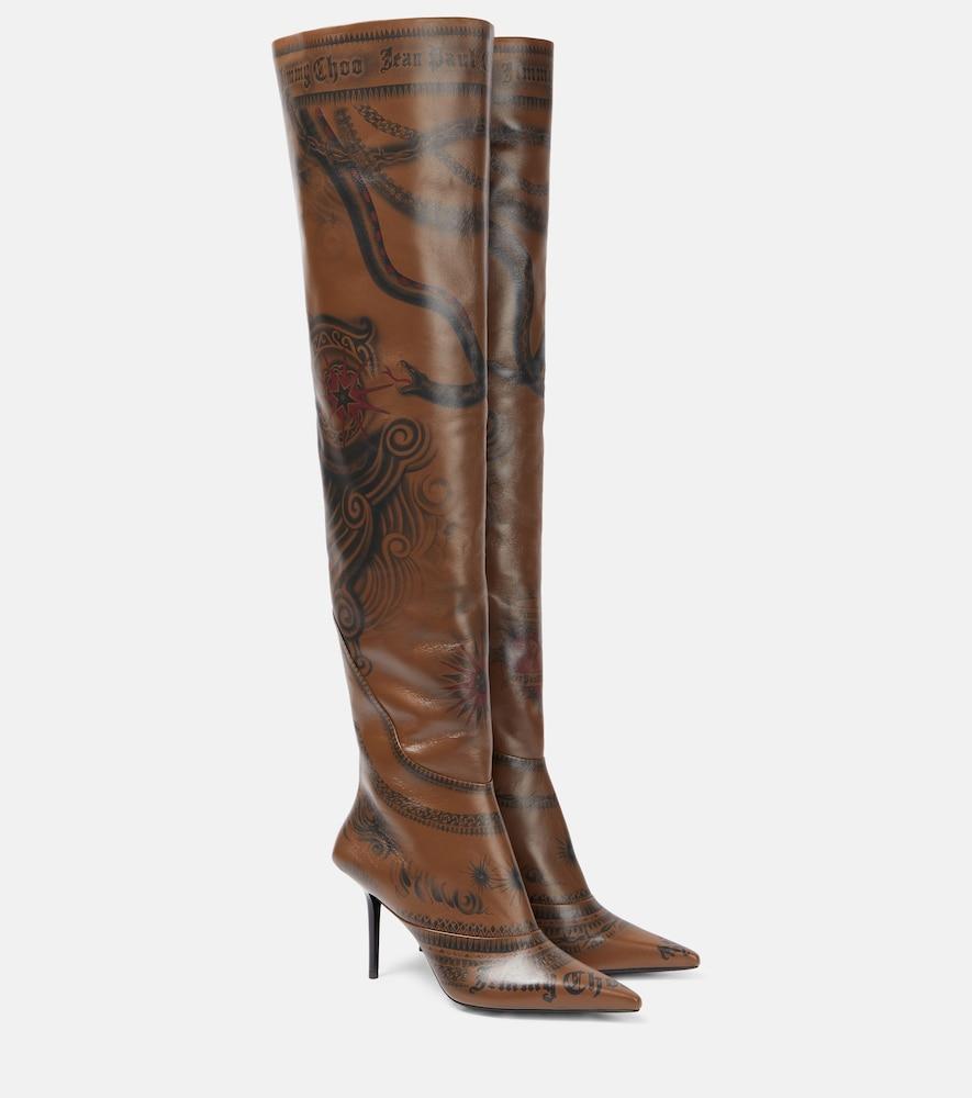 jimmy choo x jean paul gaultier tattoo leather over