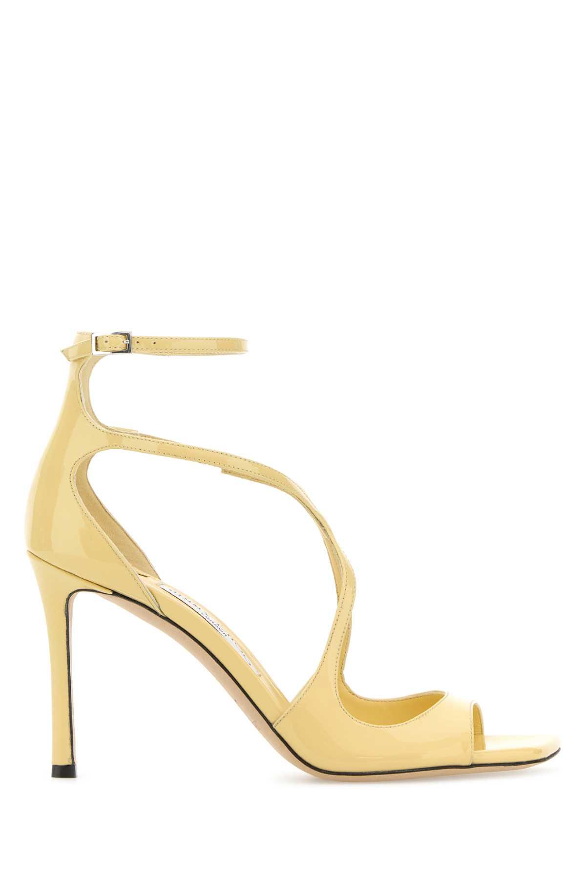 jimmy choo yellow leather azia 95 sandals