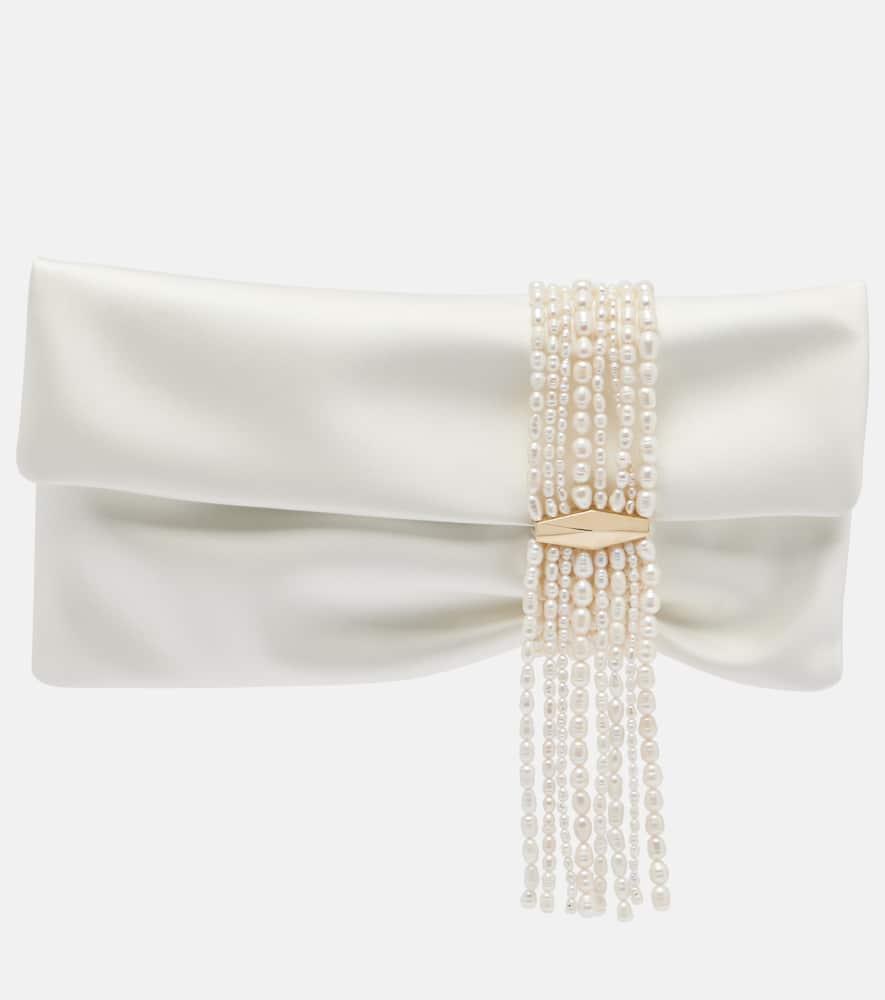 jimmy choo zandra embellished satin clutch