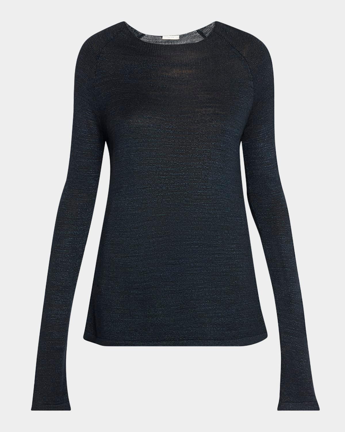 jipin boat-neck silk knit top