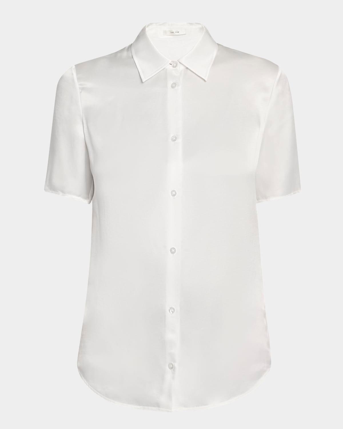jiselle oversized short-sleeve linen top