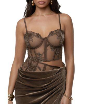 jluxlabel womens velvet lace bustier