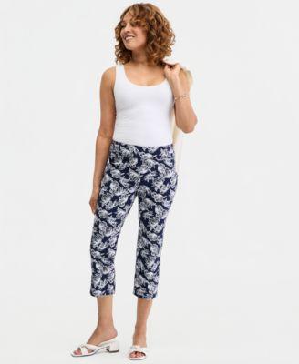 jm collection womens printed pull on capri pants macys exclusive