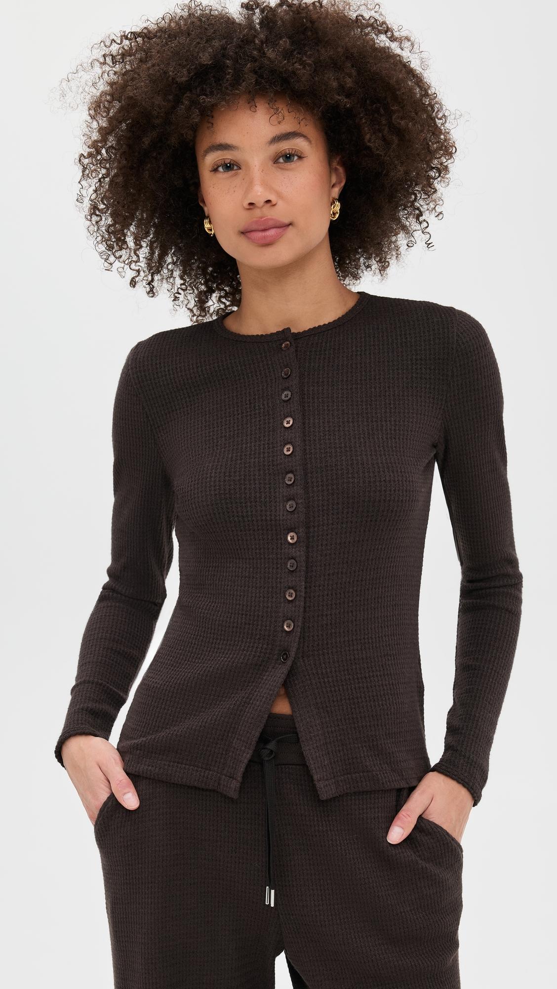 joan crewneck waffle top