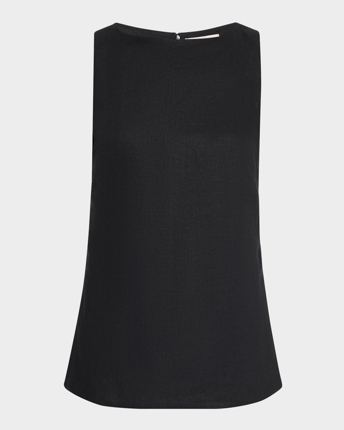joan high-neck linen top