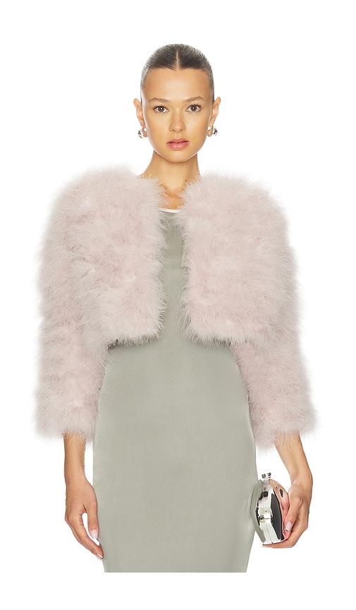 jocelyn fifi feather bolero in blush.