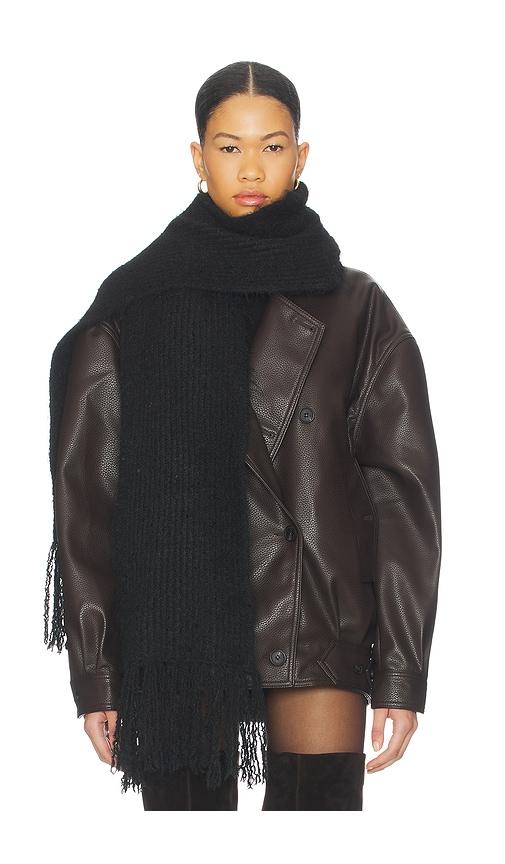jocelyn rib knit scarf in black.