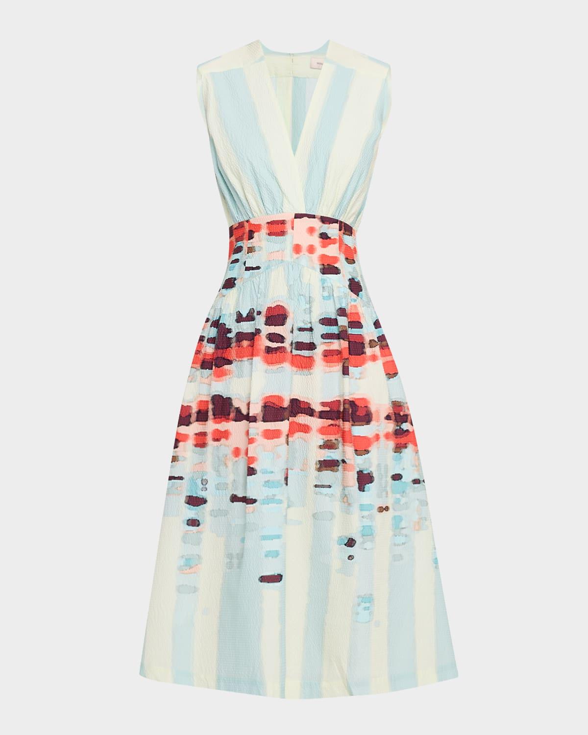 jocelyn sleeveless cotton-stretch a-line midi dress