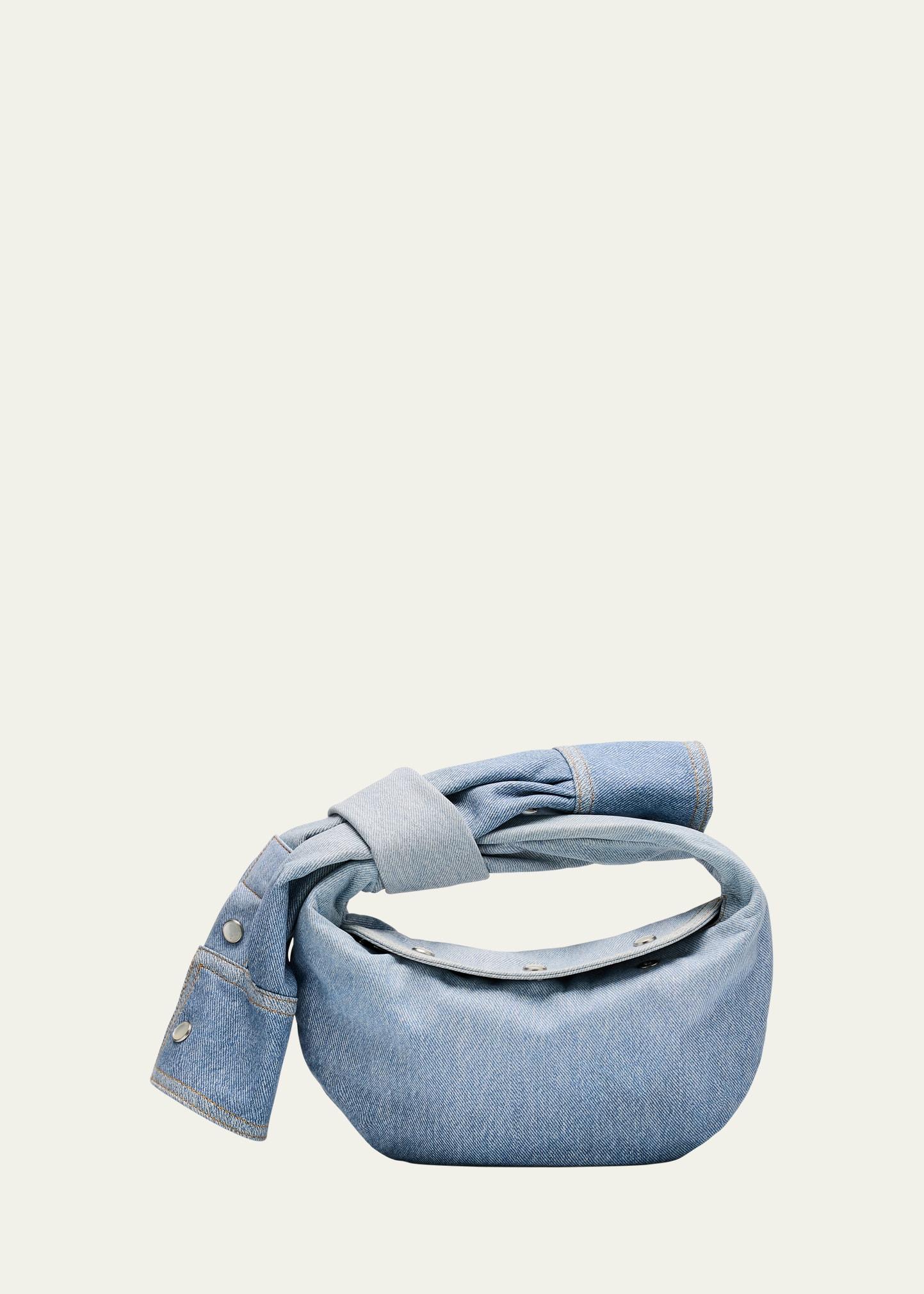 jodie mini shirt denim top-handle bag