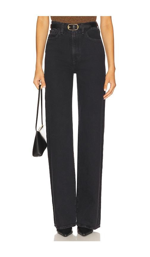 joe's jeans mia high rise wide leg in black.