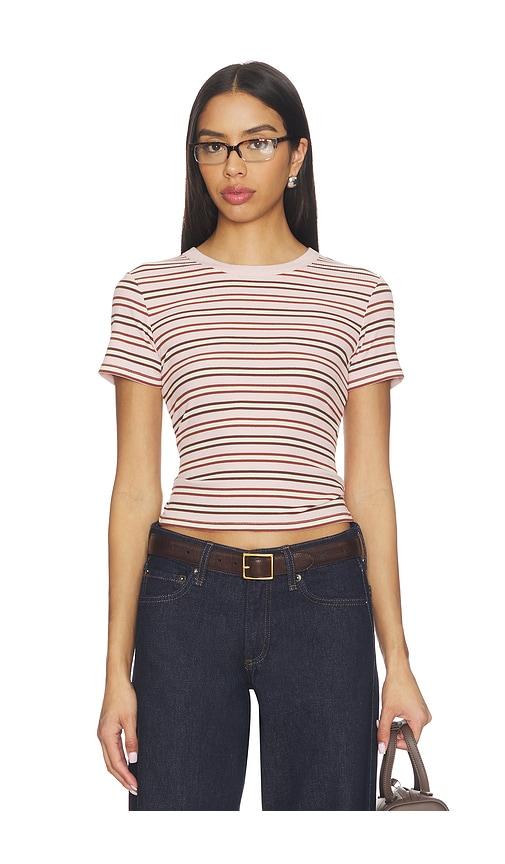joe's jeans the baby tee in blush,white.