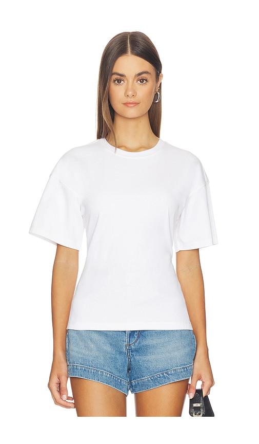 joe's jeans the cinch waist tee in white.