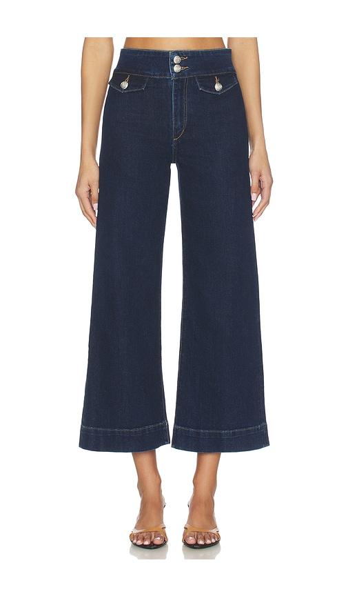joe's jeans the ellia wide leg ankle jeans in blue.