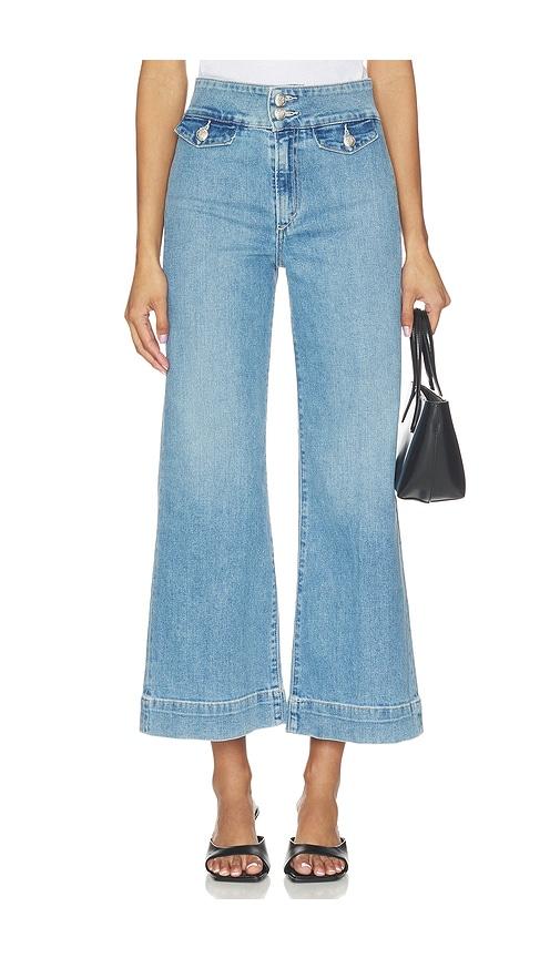 joe's jeans the ellia wide leg ankle jeans in denim-medium.