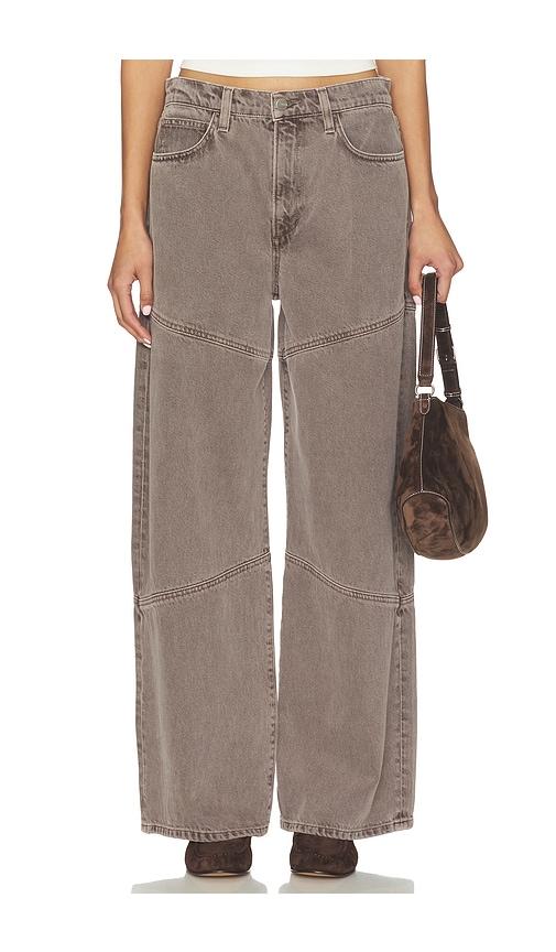 joe's jeans the harlowe seamed wide leg jeans in grey.
