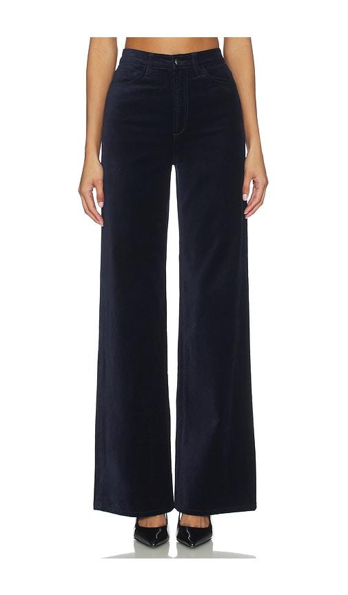 joe's jeans the mia velveteen wide leg in blue.