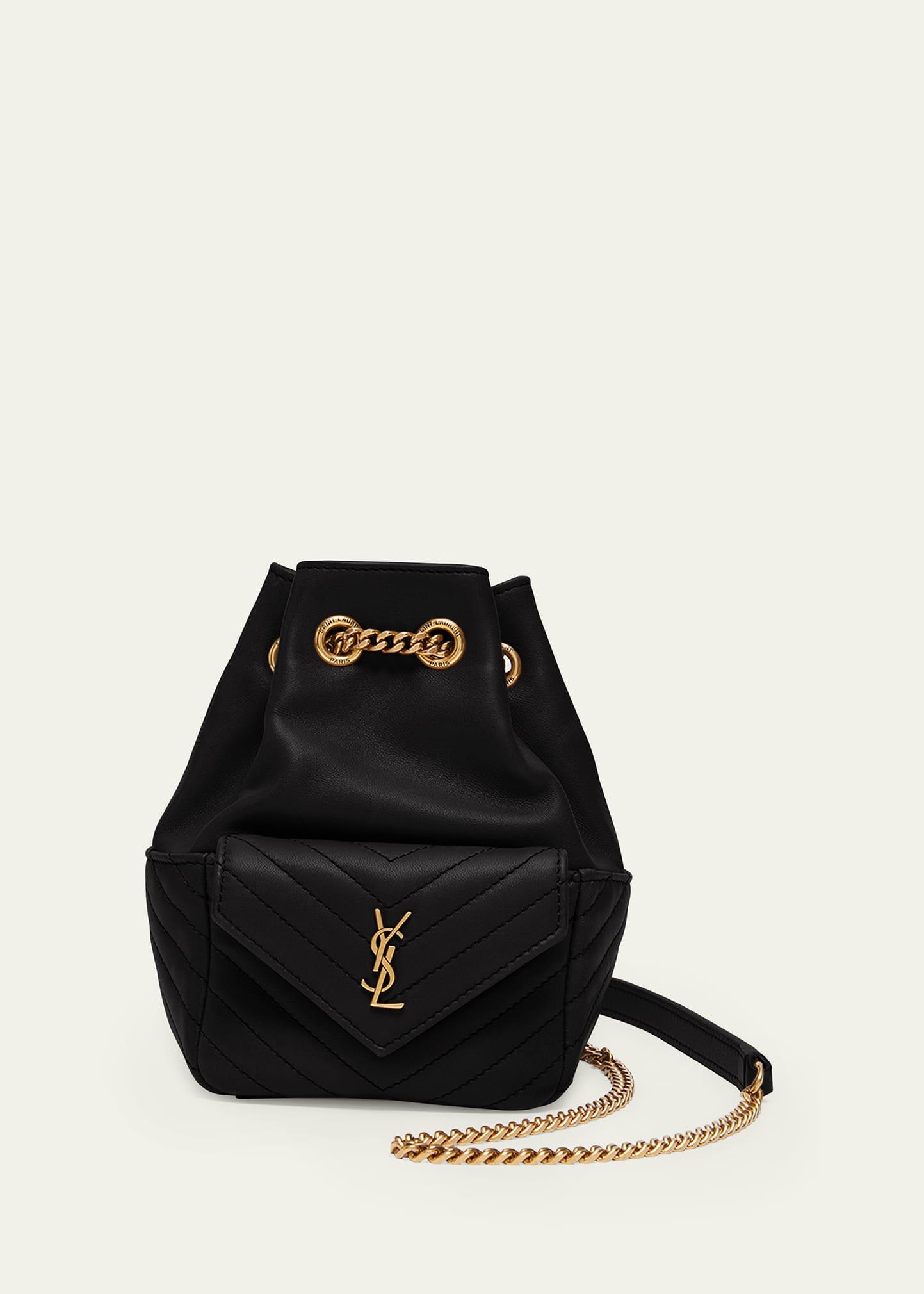 joe mini ysl bucket bag with adjustable strap in smooth leather
