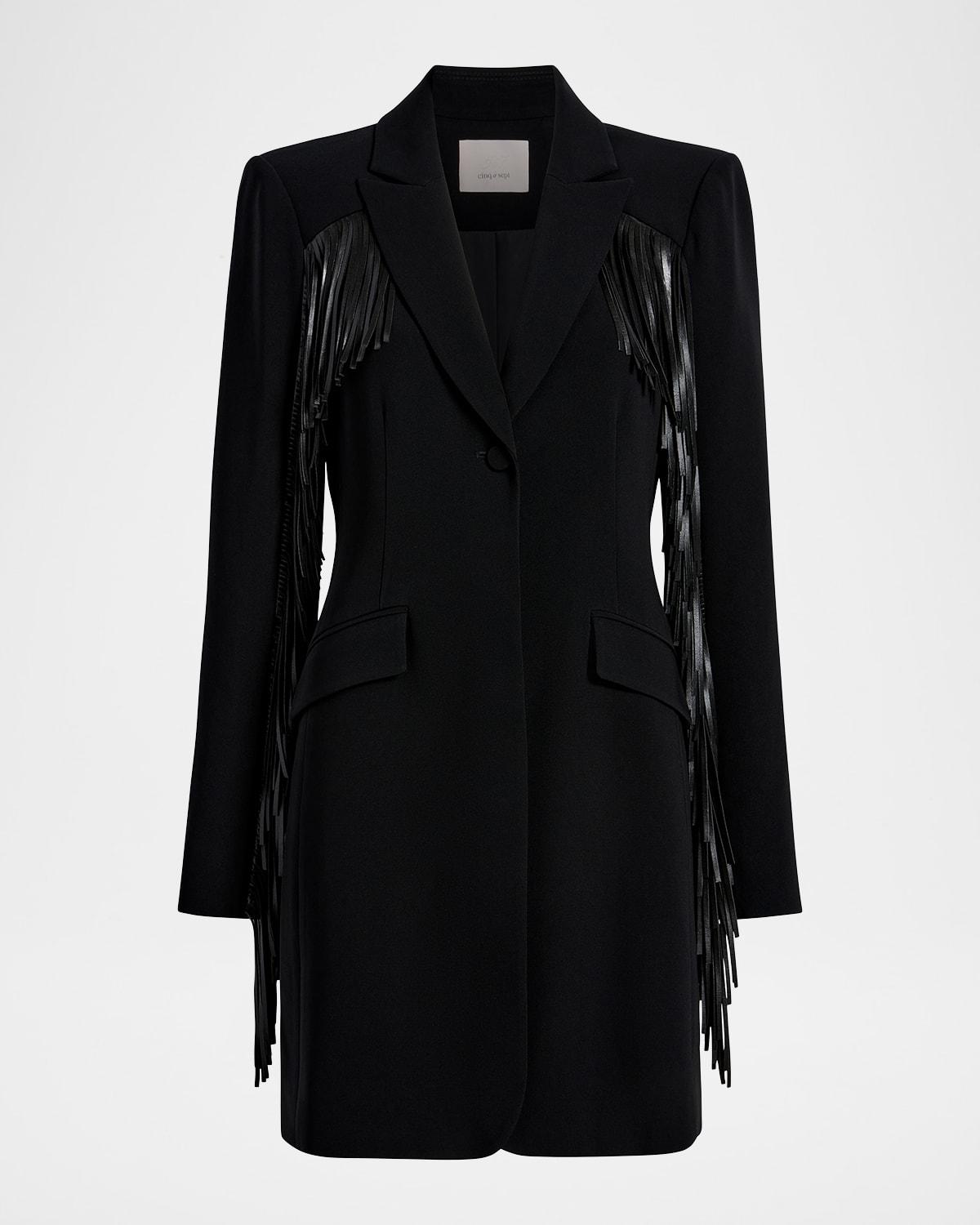 joelette fringed mini blazer dress
