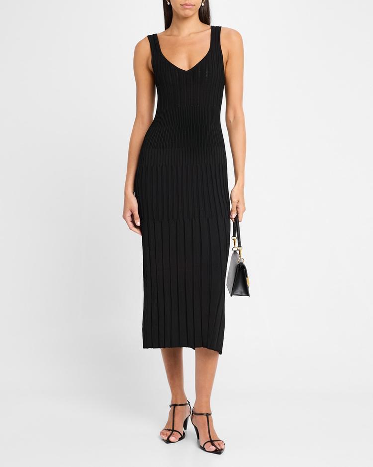 joely ribbed v-neck sleeveless dress