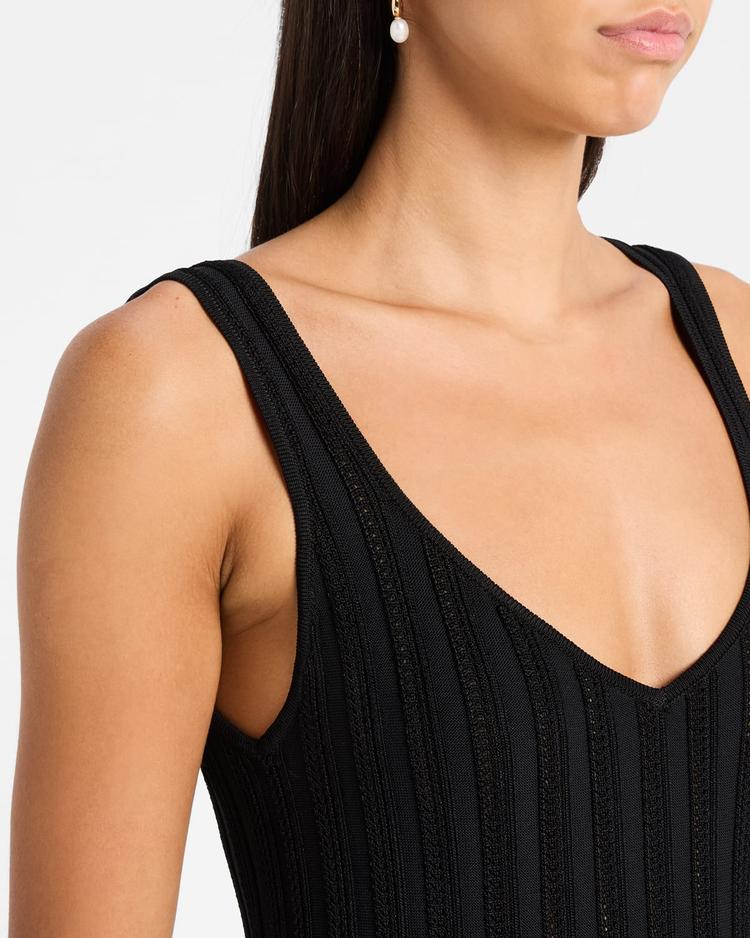 joely ribbed v-neck sleeveless dress
