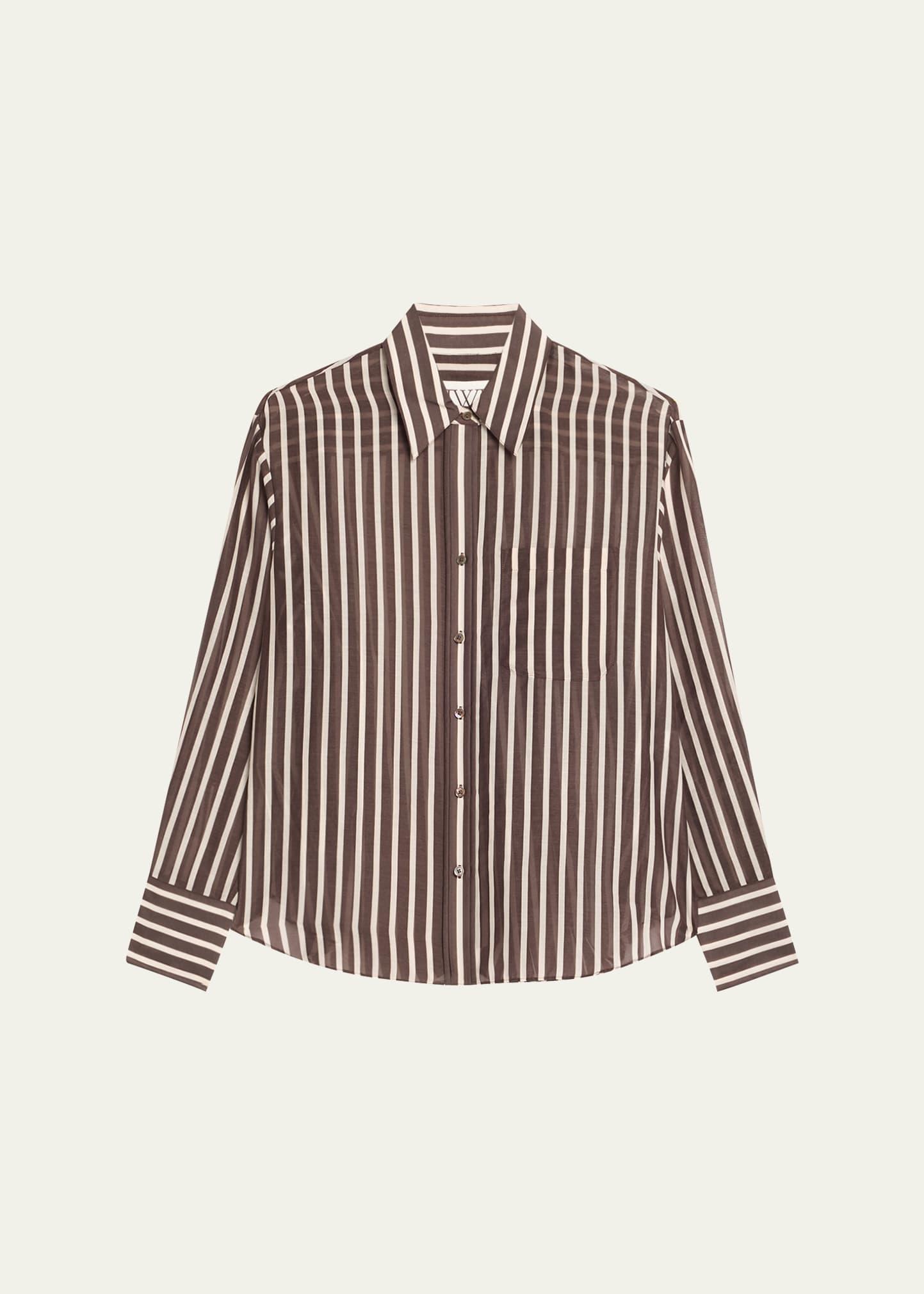 joey striped cotton-silk shirt