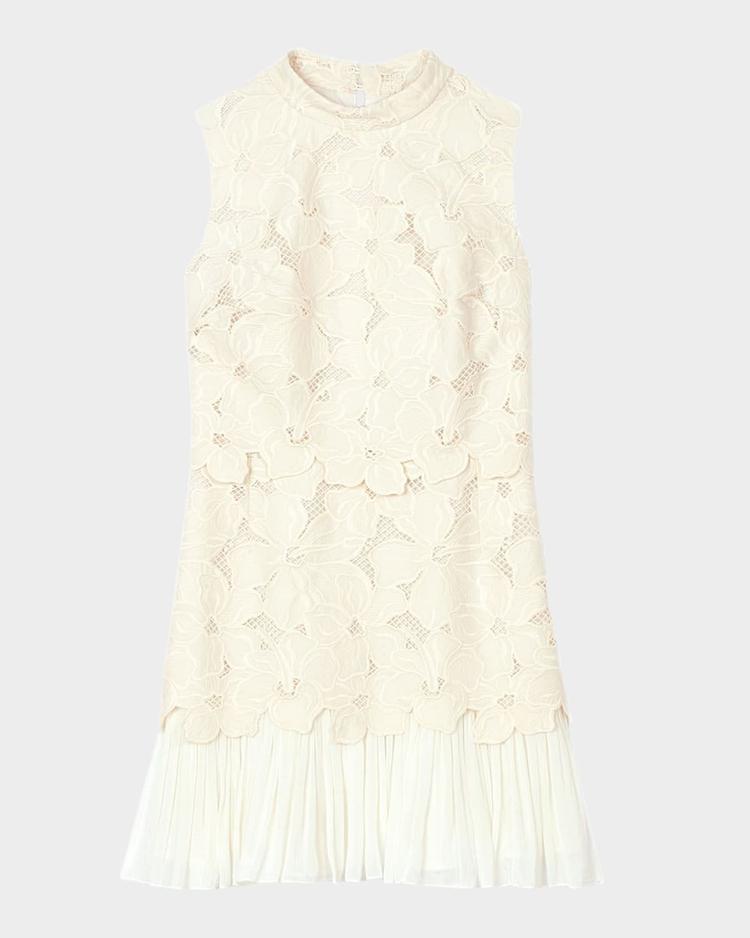 johanna floral embroidered mini dress