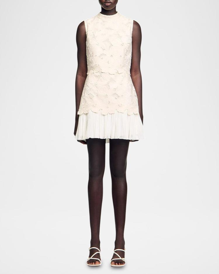 johanna floral embroidered mini dress