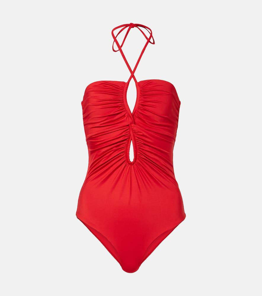 johanna ortiz coral reef gathered swimsuit