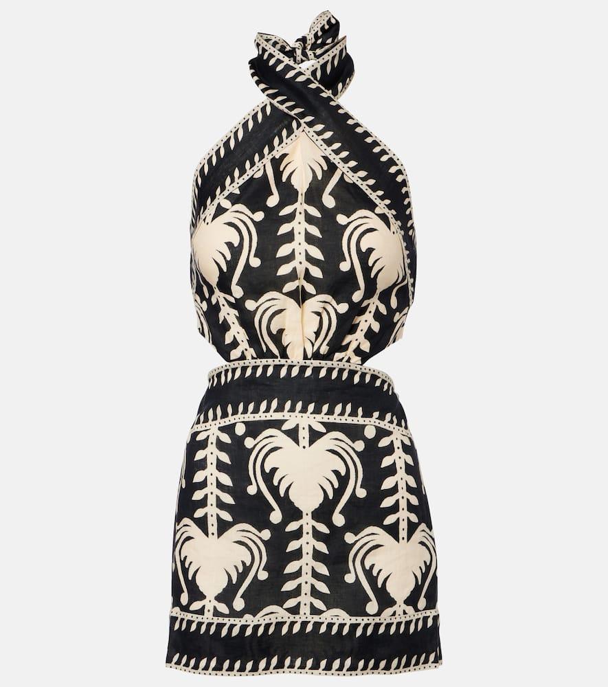 johanna ortiz cutout printed minidress