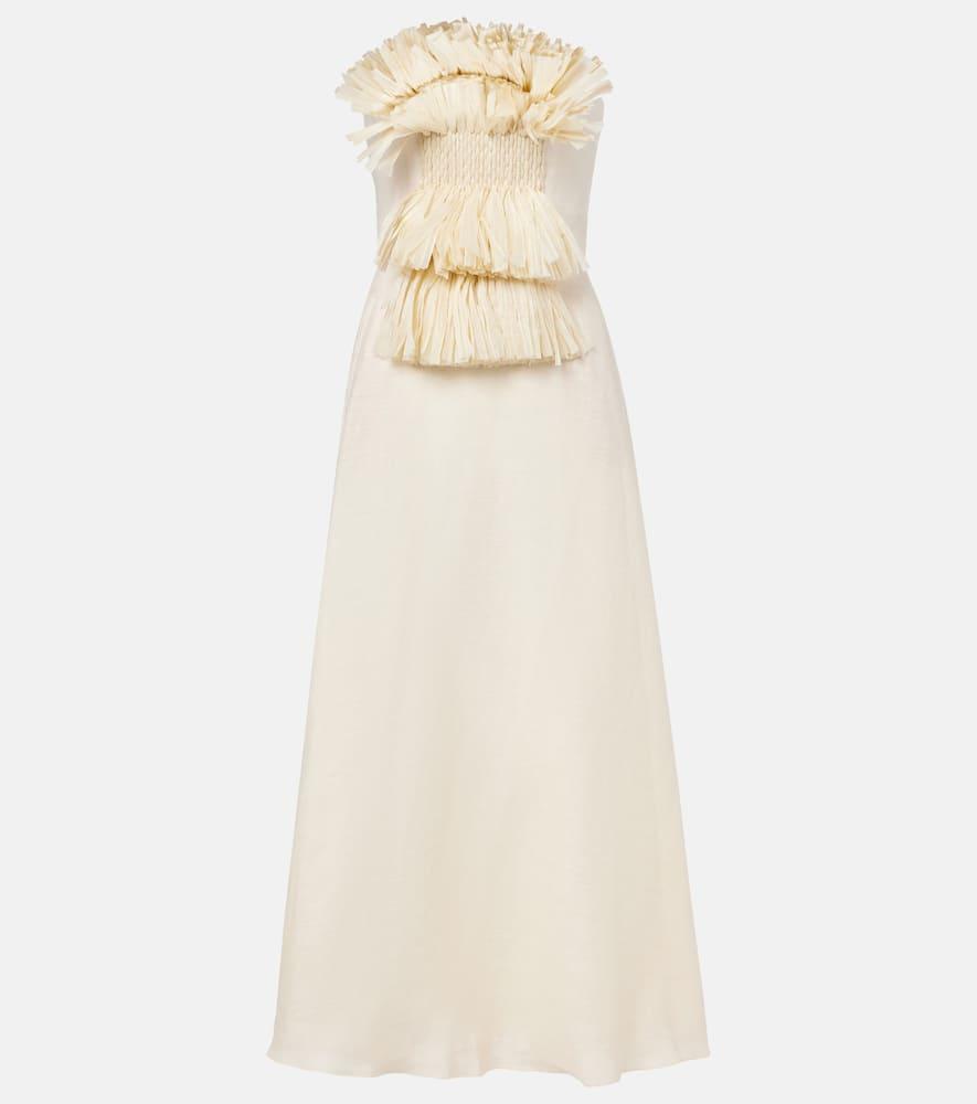 johanna ortiz embellished linen maxi dress