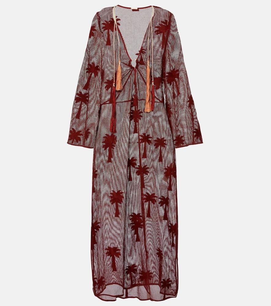 johanna ortiz embroidered cotton mesh kaftan