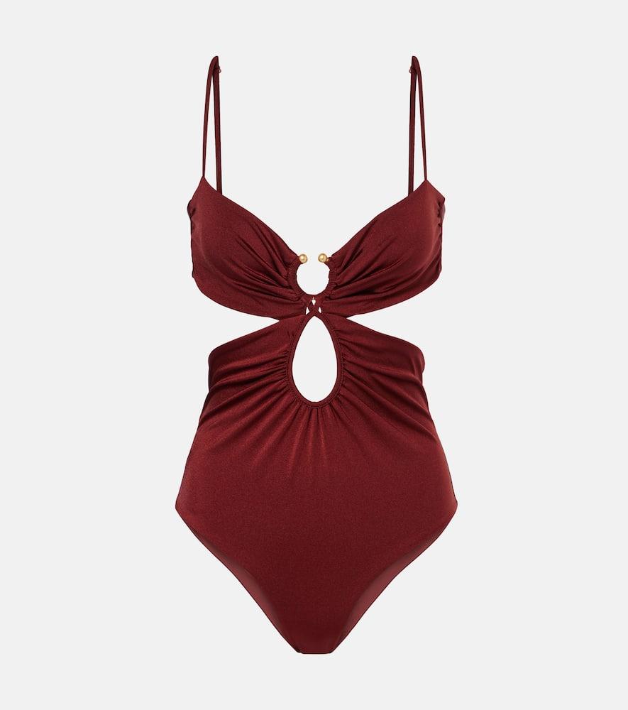 johanna ortiz gathered cutout swimsuit