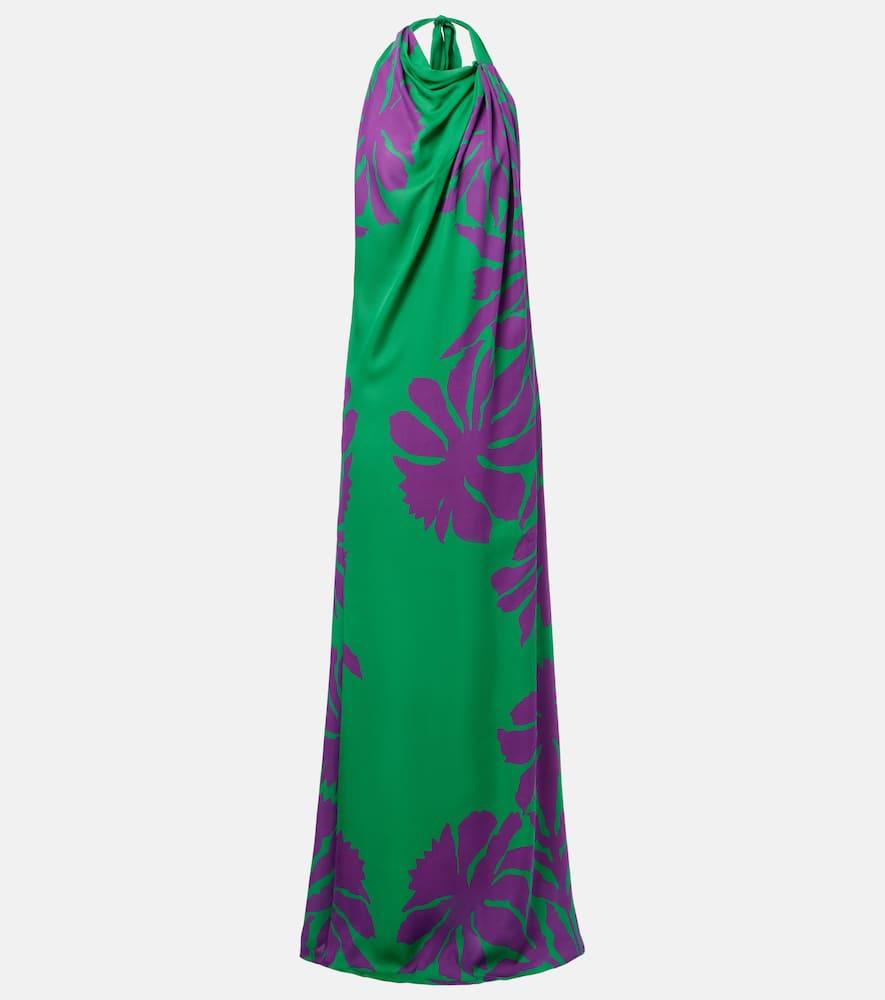 johanna ortiz halterneck printed silk gown