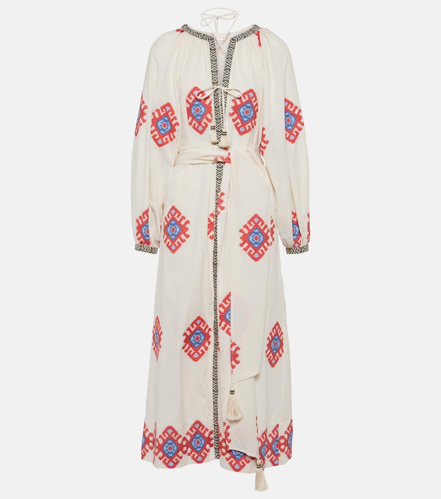johanna ortiz jacquard cotton midi dress