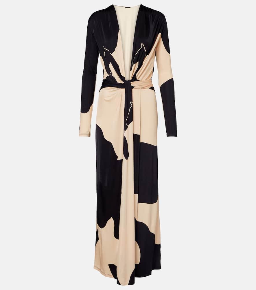 johanna ortiz knotted printed maxi dress
